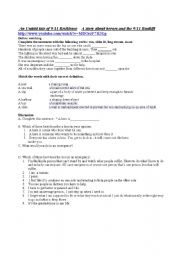 English worksheet: A DOCUMENTARY OF THE 9/11 rescue