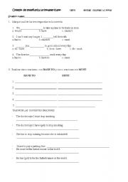 English Worksheet: modals