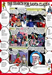 English Worksheet: COMIC - THE SEARCH FOR SANTA CLAUS 6 AND 7