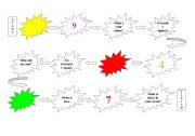 English Worksheet: number board game