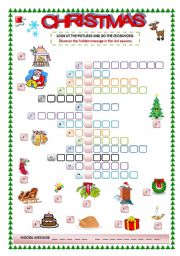 English Worksheet: CHRISTMAS CROSSWORDS