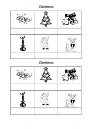 English worksheet: Christmas Word cards or memory