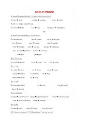 English Worksheet: spelling rules