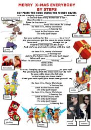 English Worksheet: SONG- MERRY X-MAS EVERYBODY