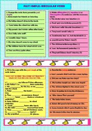 English Worksheet: Past simple: irregular verbs