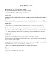 English Worksheet: Tongue Twisters
