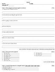 English worksheet: GRAMMAR TEST