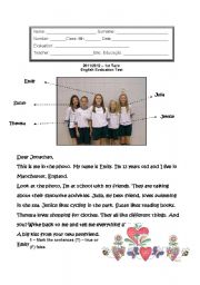 English Worksheet: english test 6th grade