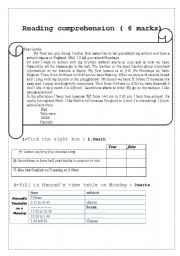 English Worksheet: End of term test 1