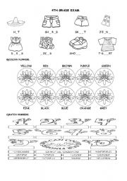 English Worksheet: 4th grade exam