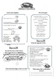 English Worksheet: heal the world