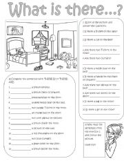 English Worksheet: What is there...?