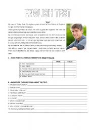 English Worksheet: English test