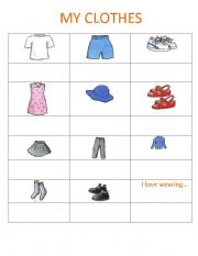 English worksheet: CLOTHES