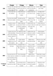 Noun Jeopardy Game