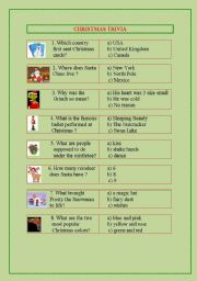 English worksheet: Christmas Trivia