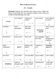 English worksheet: Conditionals Game Board