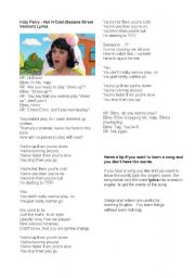 English Worksheet: Katy Perry and Elmo sing Hot and cold