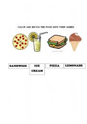 English Worksheet: pary food