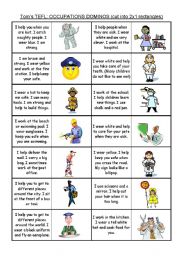 English Worksheet: Occupations Dominoes 