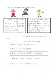 English Worksheet: his / her