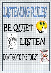 English worksheet: LISTENING RULES