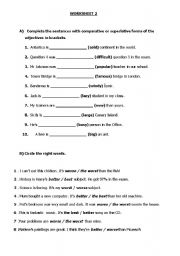 English Worksheet: Comparative&Superlative&As.... as