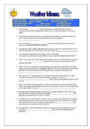 English Worksheet: Weather idioms exercise with key