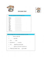 English worksheet: english test