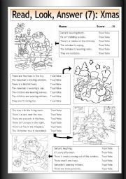 English Worksheet: Read - Look - Answer (7) - Xmas Pictures