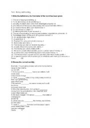 English Worksheet: test - money and banking