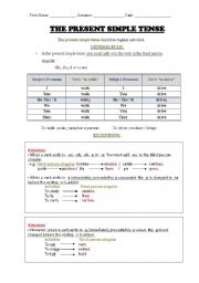 The Present Simple Tense / Third Person Singular Endings