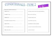 English worksheet: CONDITIONALS - TYPE 2