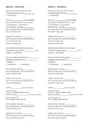 English worksheet: Endlessly Song