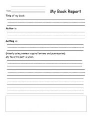 English worksheet: Book report