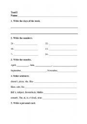 English Worksheet: TEST