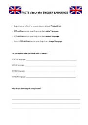 English Worksheet: Facts about the English language