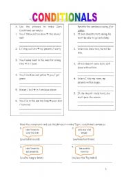 English worksheet: Conditionals