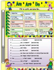 English Worksheet: Am Are Do Worksheet