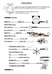 English Worksheet: JINGLE BELLS (blank lyrics)