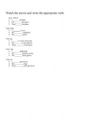 English Worksheet: Do, play and go