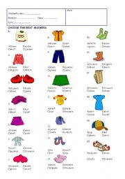 English Worksheet: clothes