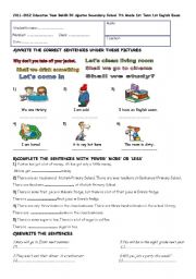 English Worksheet: an exam paper