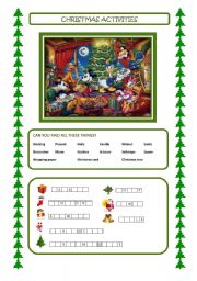 English Worksheet: Christmas Activities