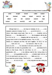 English Worksheet: simple past handout