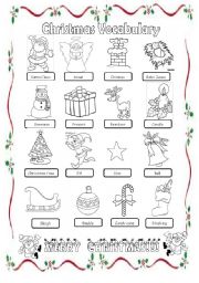 English Worksheet: Christmas Vocabulary