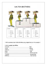 English Worksheet: comparatives