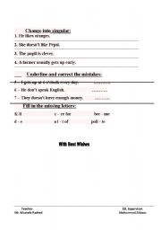 English Worksheet: present simple