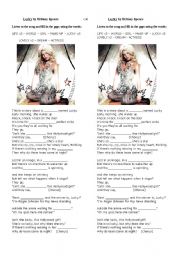 English Worksheet: Lucky by Britney Spears