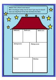 English Worksheet: House rooms